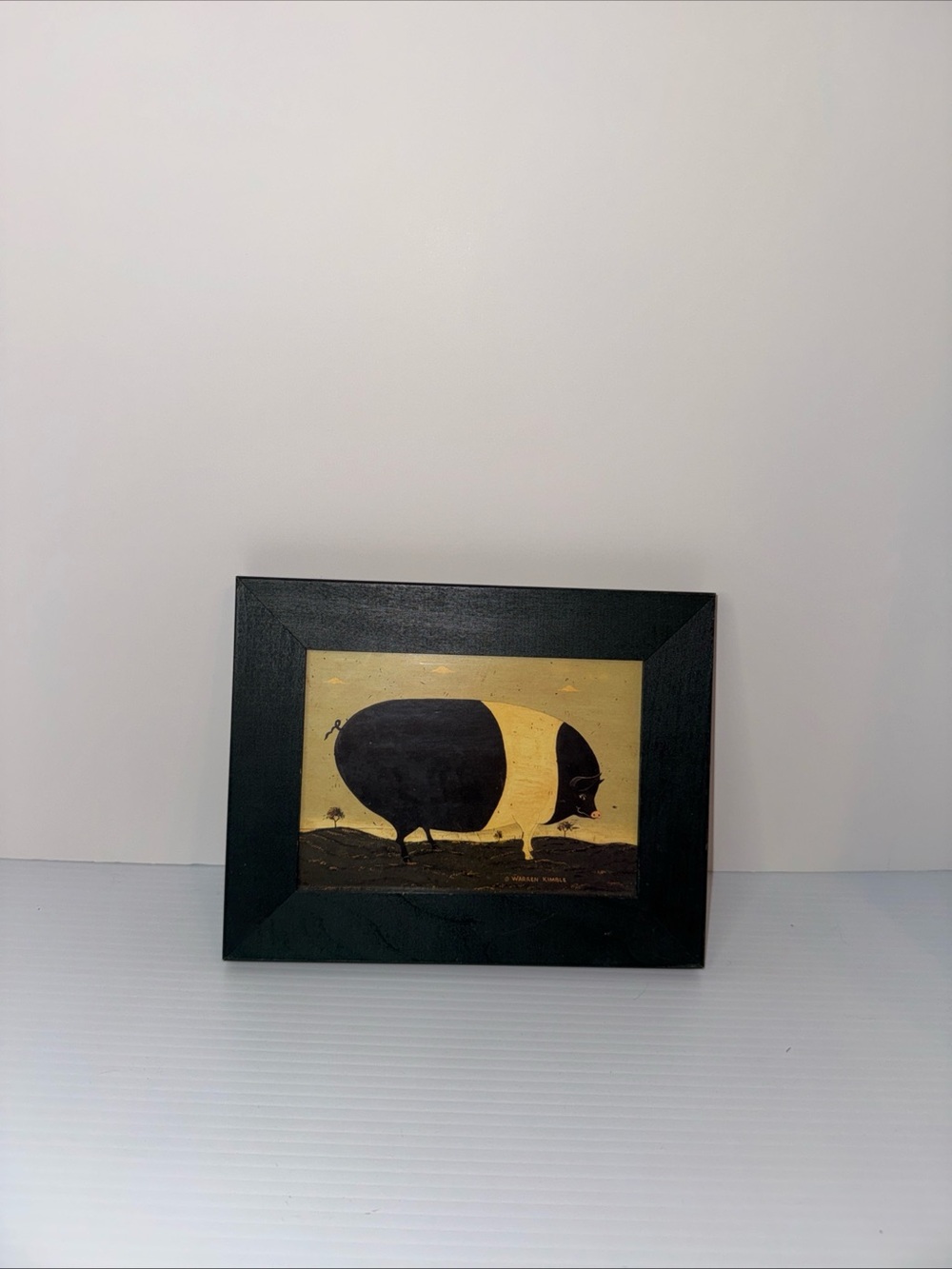 Warren Kimble Country Framed Wall Art Pig Folk Art Farm Animals